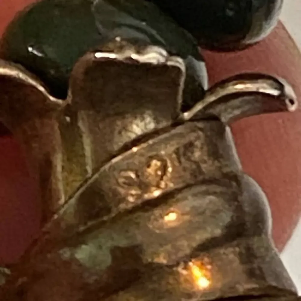 Vintage bloodstone sterling silver beaded pendant necklace - Picture 8 of 10